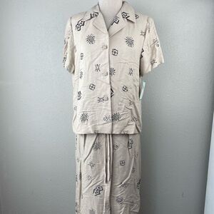 NWT Leslie Fay Haberdashery Womens Two-Piece Blouse and Skirt Size S